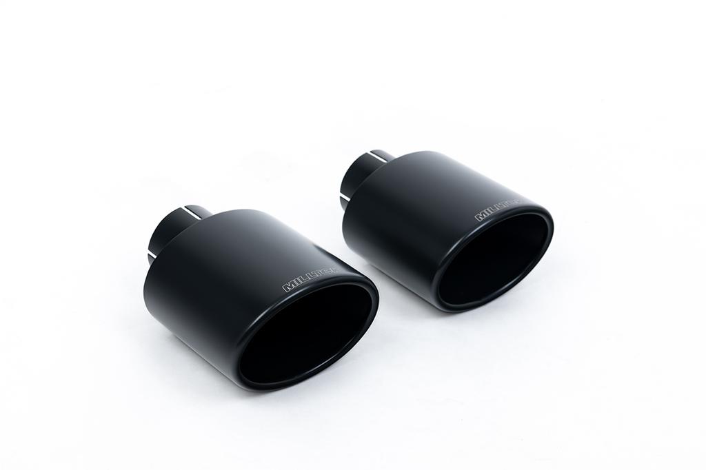 MillTek-SSXVW760-Particulate Filter-back 80mm OPF/GPF Back System with OE Style Cerakote Black Oval Tips | ML Performance Car Parts