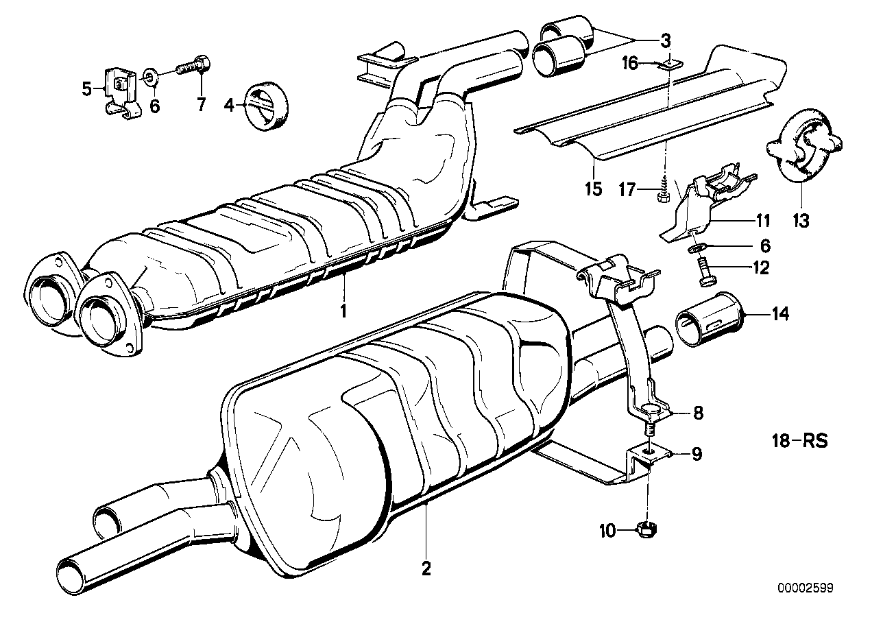 Genuine BMW 18122225082 Front Muffler | ML Performance US Car Parts