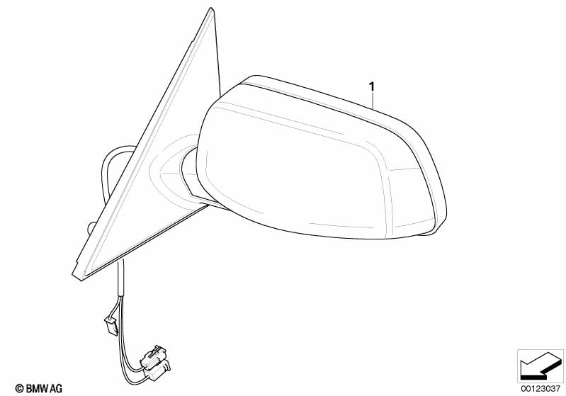 Genuine BMW 51167189485 Exterior Mirror, No Lens, Heated, Left | ML Performance US Car Parts