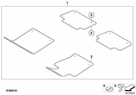 Genuine BMW 51478228209 Set Of Floor Mats Velours ANTHRAZIT | ML Performance US Car Parts