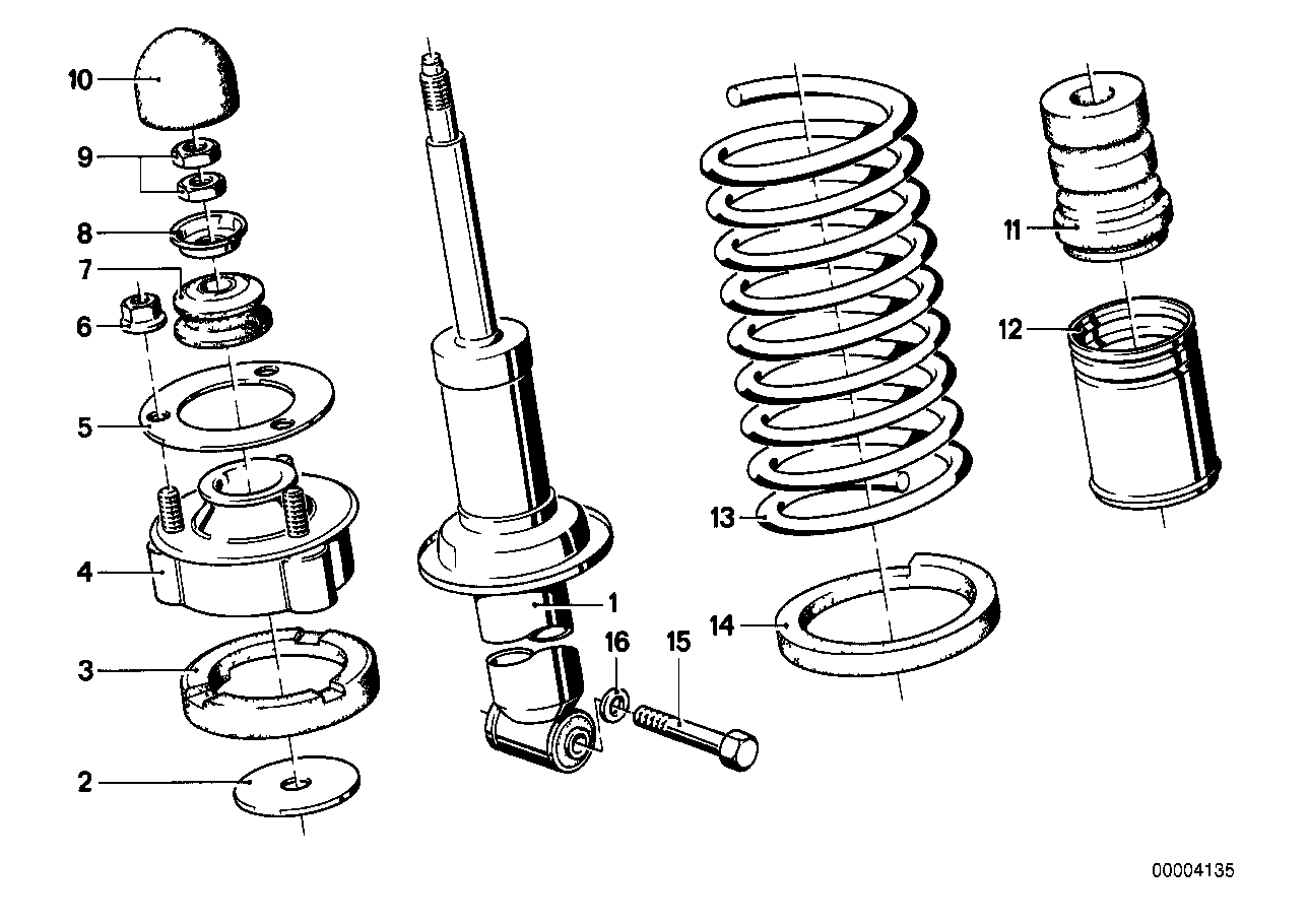 Genuine BMW 33522225150 E24 Shock Absorber, Rear BILSTEIN (Inc. M635CSi) | ML Performance US Car Parts