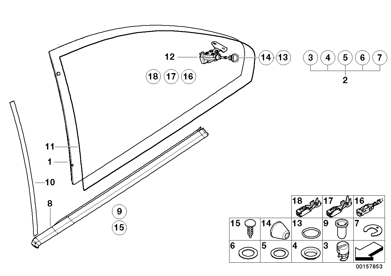 Genuine BMW 51378252625 Gasket, Vent Window Inner GRAU | ML Performance US Car Parts