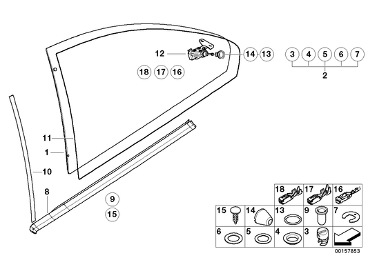 Genuine BMW 51378252625 Gasket, Vent Window Inner GRAU | ML Performance US Car Parts