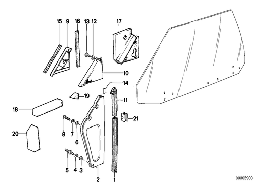 Genuine BMW 51211861098 Front Right Window Guide | ML Performance US Car Parts