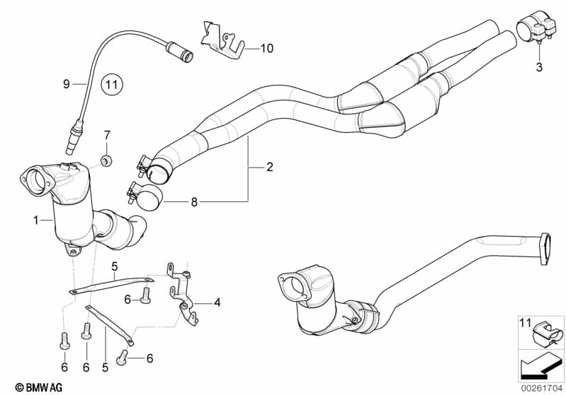 Genuine BMW 18307786161 Rp Catalytic Converter | ML Performance US Car Parts
