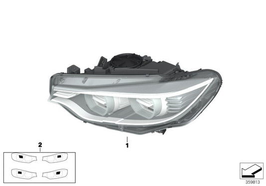 Genuine BMW 63117377849 Headlight, Led, Ahl, Left | ML Performance US Car Parts