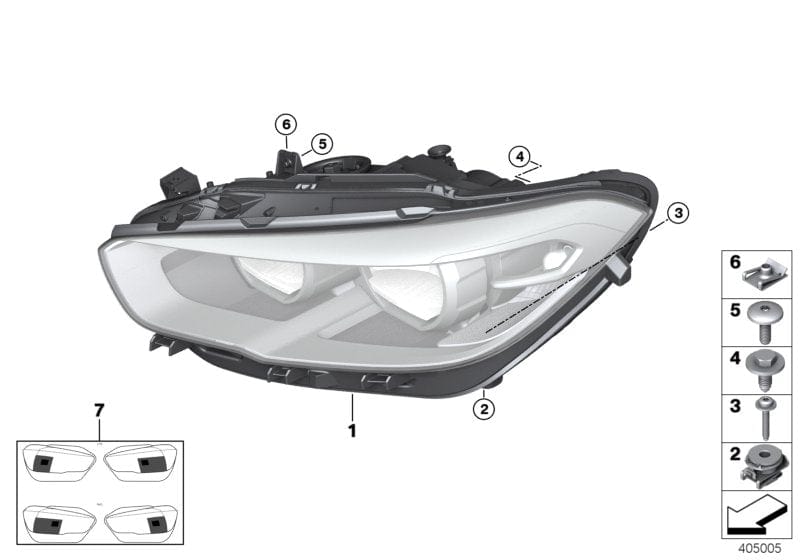 Genuine BMW 63117414147 Headlight, Led, Ahl, Left | ML Performance US Car Parts