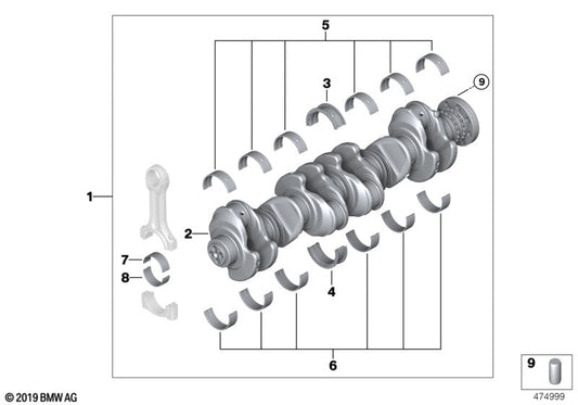 Genuine BMW 11217812954 Crankshaft Without Bearing Shells | ML Performance US Car Parts