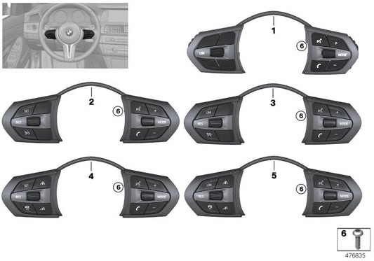 Genuine BMW 61317849411 Switch, Mf Steering Wheel, M-Sport LIM | ML Performance US Car Parts