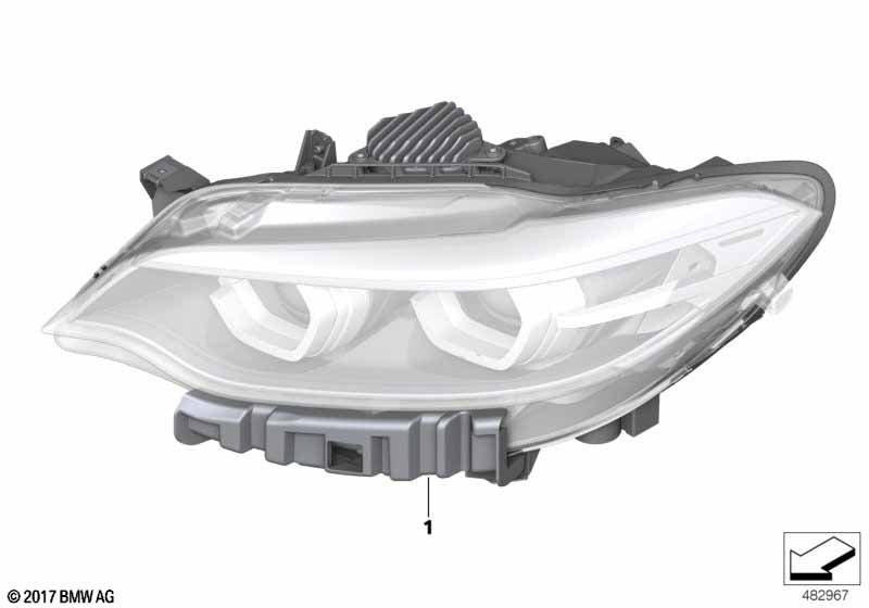 Genuine BMW 63117469779 Headlight, Led Technology, Left | ML Performance US Car Parts