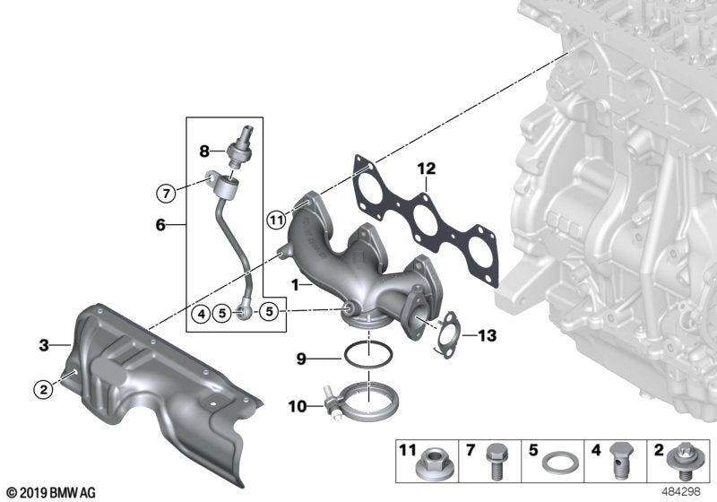 Genuine BMW 13628574953 Pipe, Backpressure, With Sensor | ML Performance US Car Parts