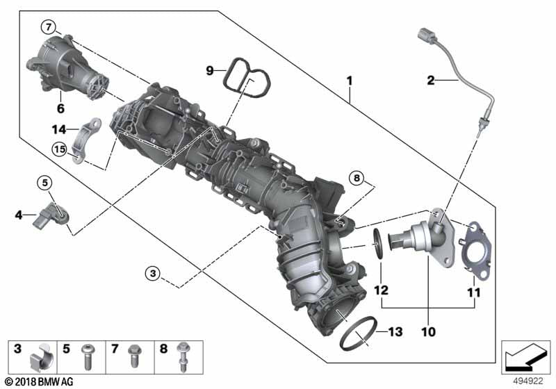 Genuine BMW 11618596906 Intake sys.EGR w.air flap control RDE | ML Performance US Car Parts