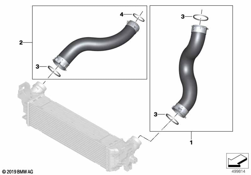 Genuine BMW 11618572859 Air Line Charge Air Cooler/Pipe | ML Performance US Car Parts