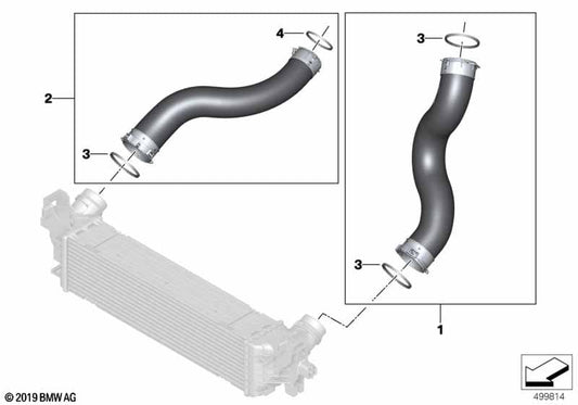 Genuine BMW 11618572858 Air Line Charge Air Cooler/Turbocharger | ML Performance US Car Parts