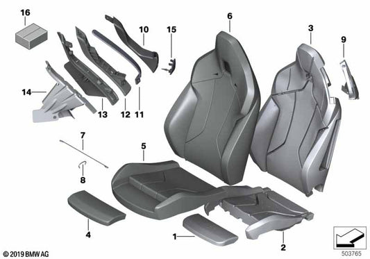 Genuine BMW 52106998547 Leather Cover Sport Backrest Left COGNAC | ML Performance US Car Parts
