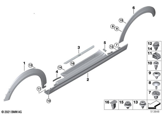 Genuine BMW 51775A3C805 Trim, Wheel Arch, Front Left BEV PMA | ML Performance US Car Parts