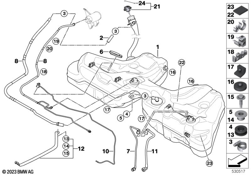 Genuine BMW 16146750466 Adapter For Fuel Tank | ML Performance US Car Parts