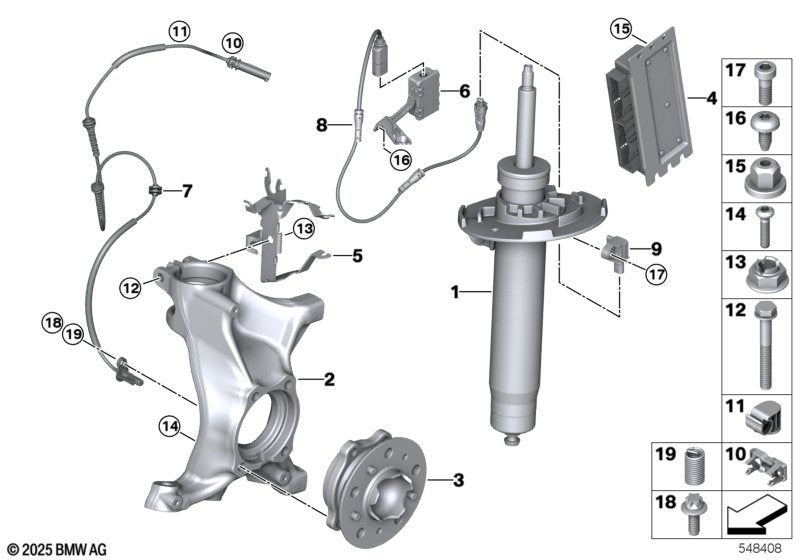 Genuine BMW 31108095643 Wheel Hub With Bearing, Front | ML Performance US Car Parts