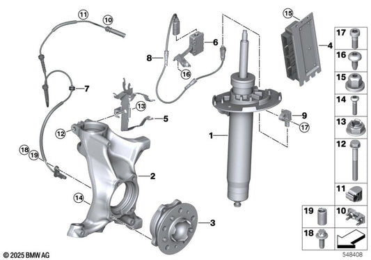 Genuine BMW 31108095643 Wheel Hub With Bearing, Front | ML Performance US Car Parts