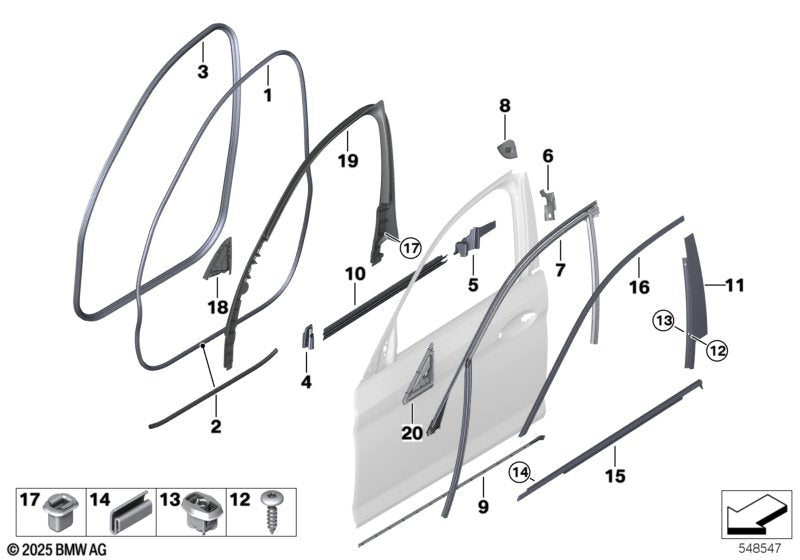 Genuine BMW 51727490027 Door Weatherstrip | ML Performance US Car Parts