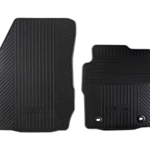 GENUINE FORD 1526899 FIESTA RUBBER CONTOURED FLOOR MATS FRONT WITH CLIPS, BLACK, 2--8 - 2011