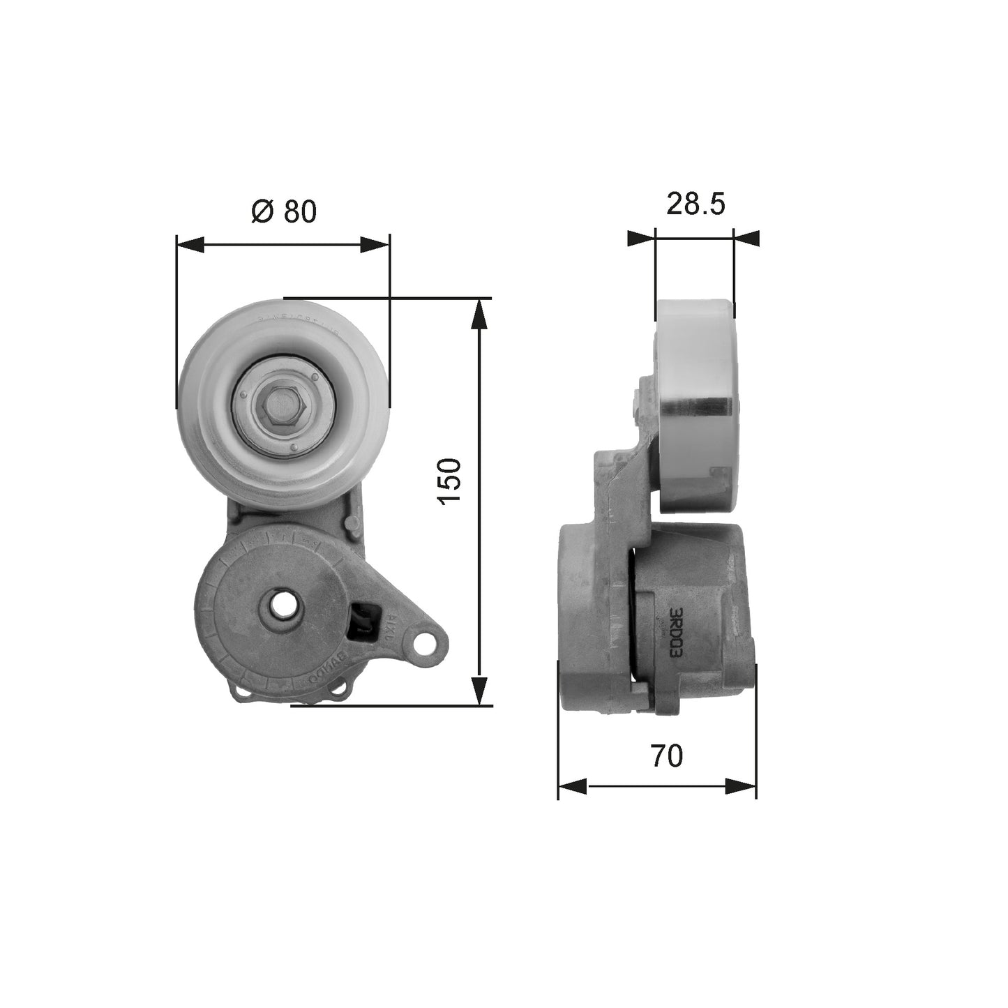GATES GATT38413 V-Ribbed Belt Tensioner Pulley