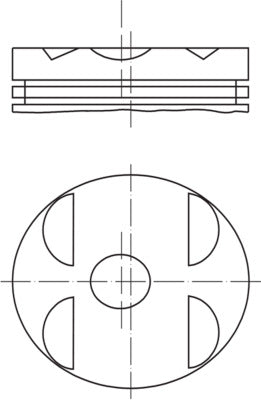 Mahle 0010401 - Piston with rings and pin