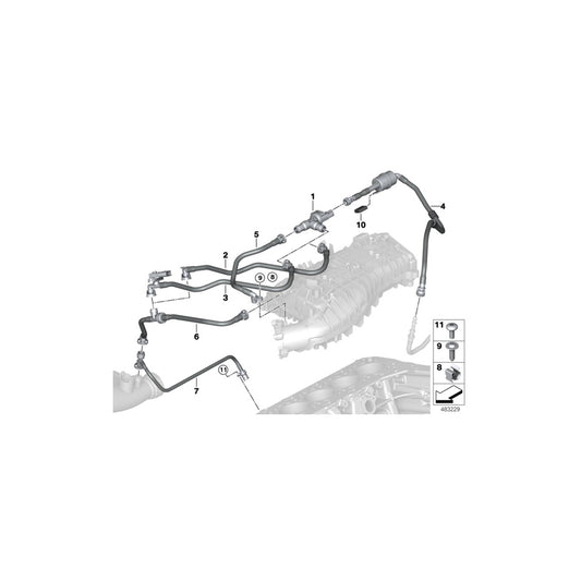 Genuine BMW 13908681537 G01 G02 Fuel Tank Breath.Line With Resonator (Inc. X3) | ML Performance US Car Parts
