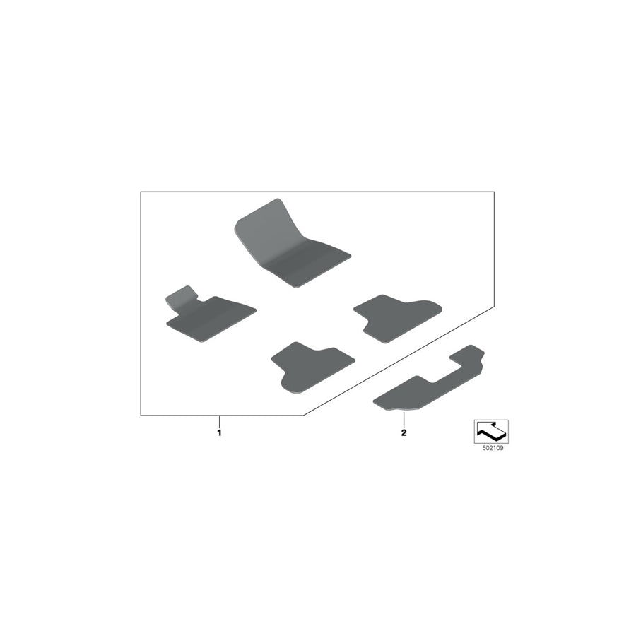 Genuine BMW 51477997857 G05 Set Of Floor Mats With Edge Binding TARTUFO (Inc. X5 M50iX, X5 50iX & X5 45eX) | ML Performance US