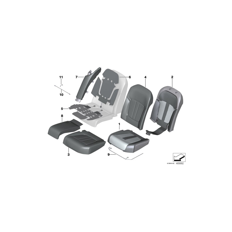 Genuine BMW 52207360568 G11 G12 Heating Element, Comfort Backrest, Right (Inc. 740dX, 725Ld & 725d) | ML Performance US Car Parts