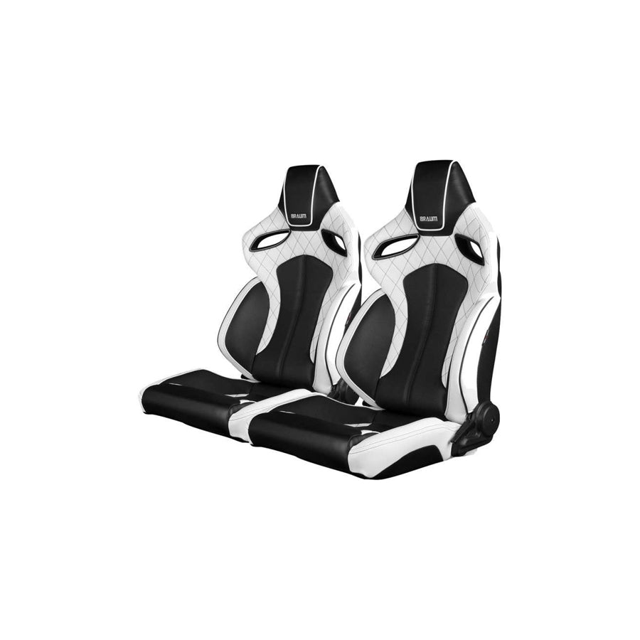 BRAUM Orue Series Racing Seats (Diamond Ed. White Leatherette) – Pair | ML Performance US Car Parts