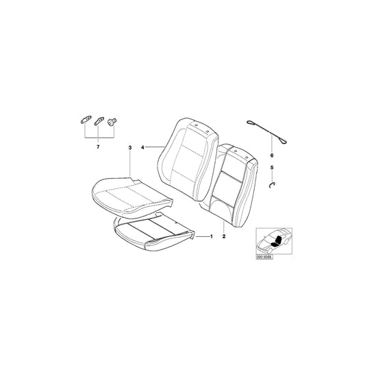 Genuine BMW 52107157055 E53 Seat Upholstery (Inc. X5 3.0d, X5 3.0i & X5 4.4i) | ML Performance US Car Parts