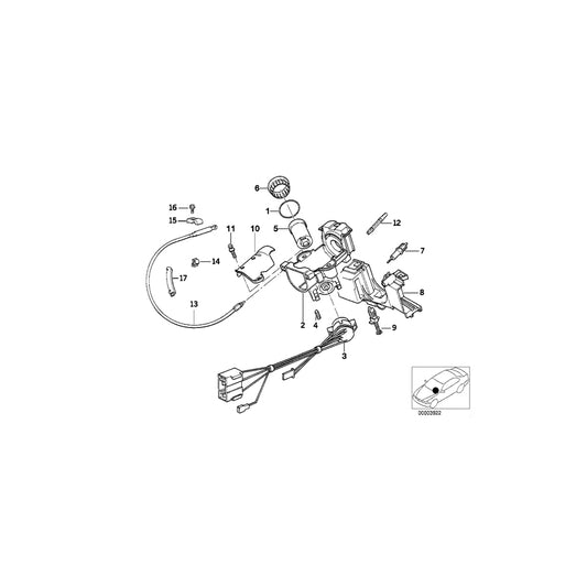 Genuine BMW 61328360865 E34 Ignition Switch AIRBAG-2 (Inc. 524td, M5 3.6 & 540i) | ML Performance US Car Parts