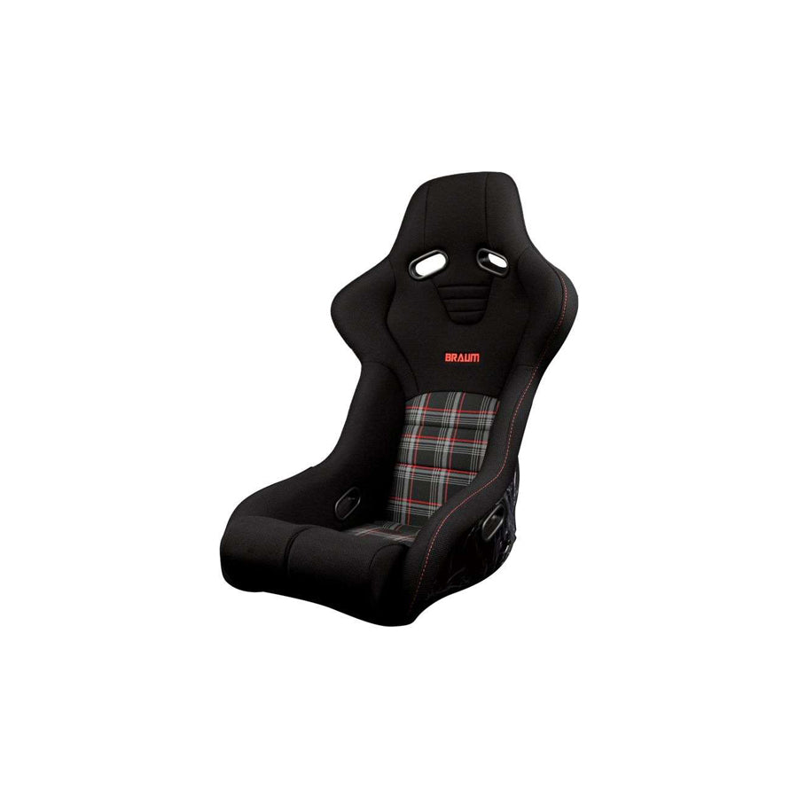 BRAUM Falcon-R Series Fixed Back Bucket Composite Seat Black Red Plaid - Priced Per Seat | ML Performance US Car Parts