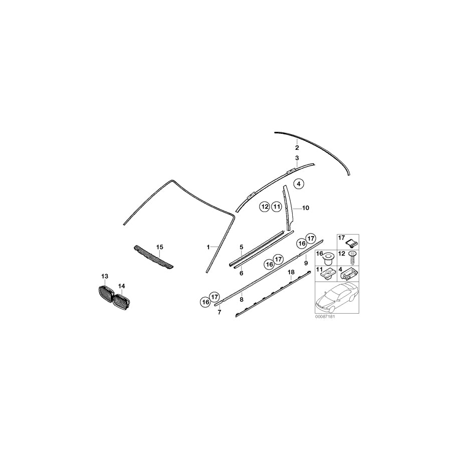 Genuine BMW 51137026367 E46 Fixing Clamp Left BLAU (Inc. 318ti, 325ti & 320td) | ML Performance US Car Parts