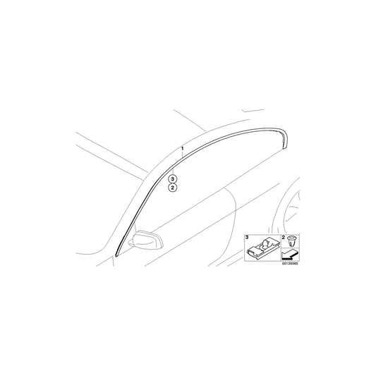 Genuine BMW 51717008585 E63 Roof Frame Strip, Left GLANZSCHWARZ (Inc. 650i, 635d & M6) | ML Performance US Car Parts