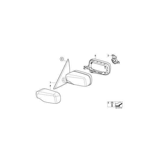 Genuine BMW 51167011995 E46 Heated Outside Mirror, Left (Inc. 316ti, 325ti & 320td) | ML Performance US Car Parts