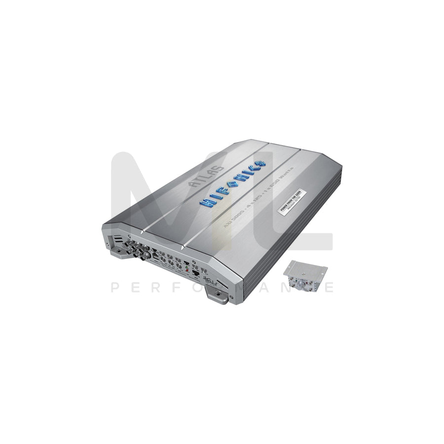 HIFONICS Atlas AXI5005 Audio Amplifier A,B, D, with remote control, ch 1&2 High(50-4000), ch 3&4 High(50-250), D: Low(35-150), LP(150-4000), Subsonic(15-55)Hz, 1500W, Bassboost 0-18dB | ML Performance Car Parts
