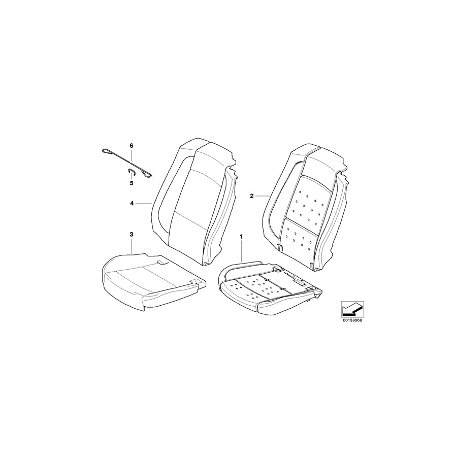 Genuine BMW 52107253764 E93 E93 Cover Backrest Leather Right JADEGRAU (Inc. 325d, 318i & 330i) | ML Performance US Car Parts