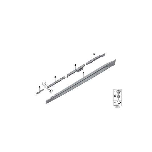 Genuine BMW 51778059574 F80 F80 Rocker Panel Trim, Primed, Right M (Inc. M3) | ML Performance US Car Parts