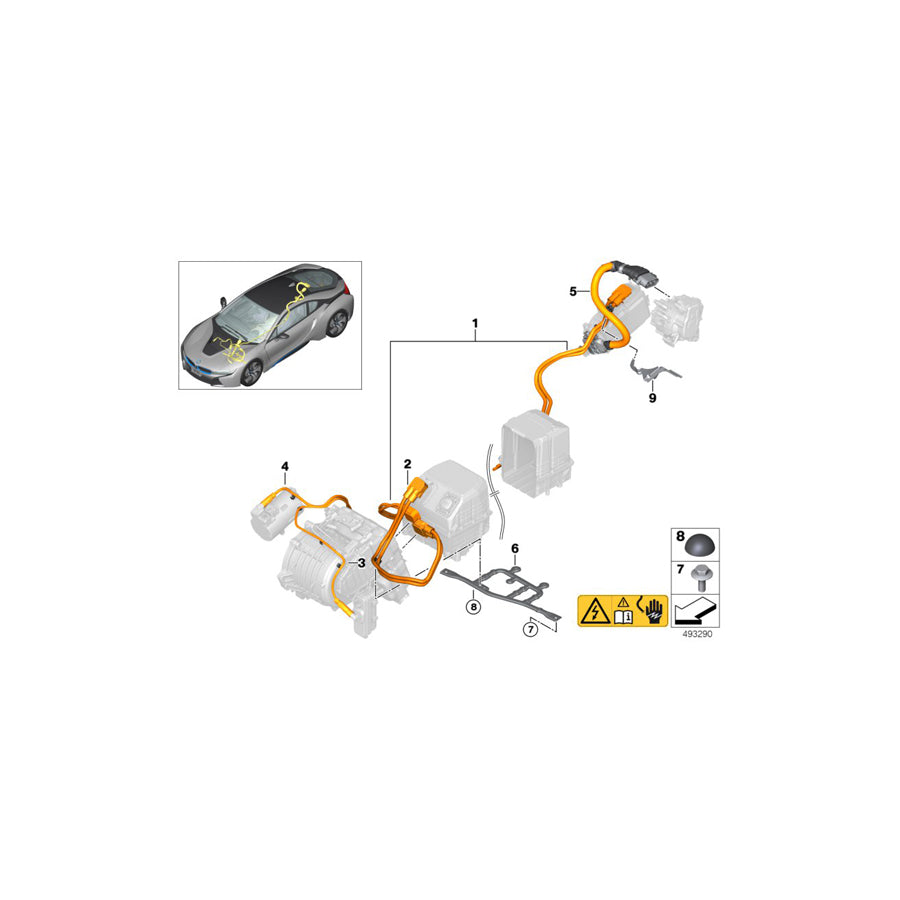 Genuine BMW 61129353153 I15 Wiring Harness, E-Machine To Eme (Inc. i8) | ML Performance US Car Parts