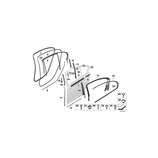 Genuine BMW 51357336030 G12 Window Channel Strip, Long, Inner Right (Inc. 730Ld, 750Li & ALPINA B7) | ML Performance US Car Parts