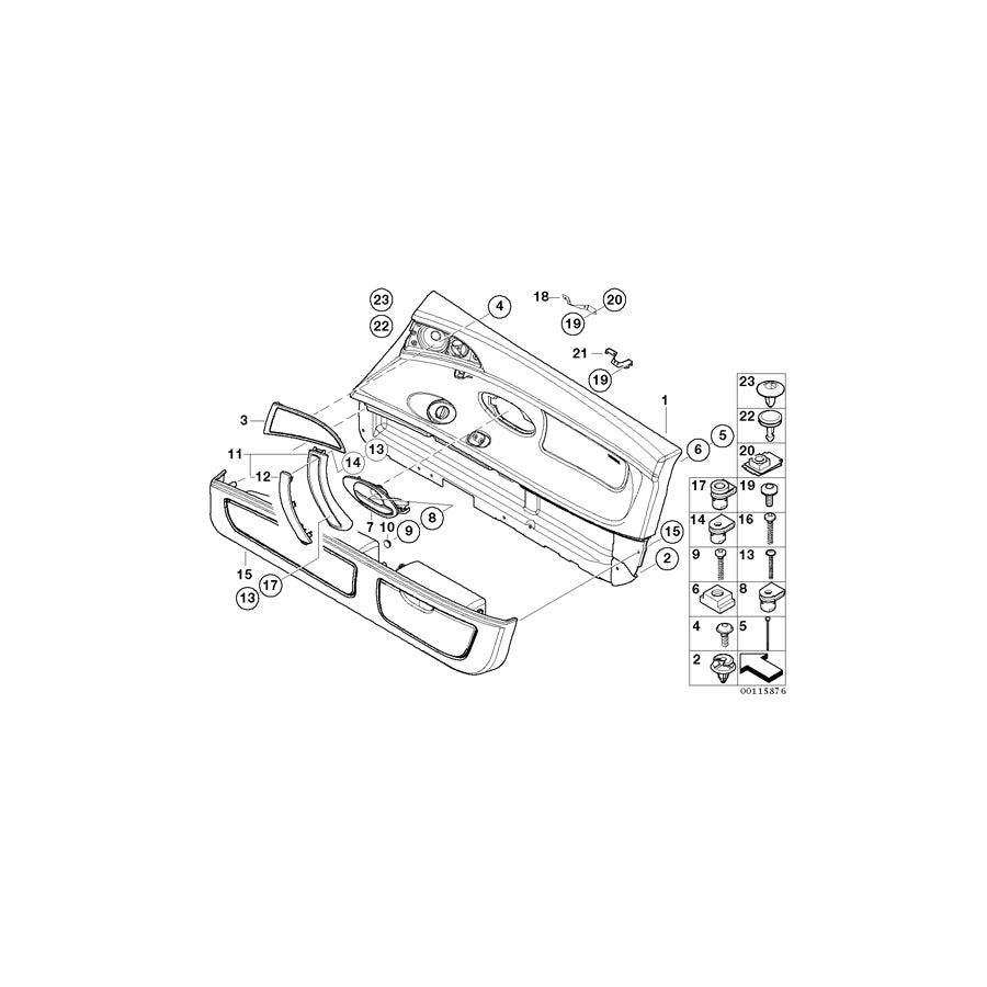 Genuine BMW 51417004364 E52 Cover F Right Loudspeaker TITANSILBER DKL (Inc. ALPINA V8 & Z8) | ML Performance US Car Parts