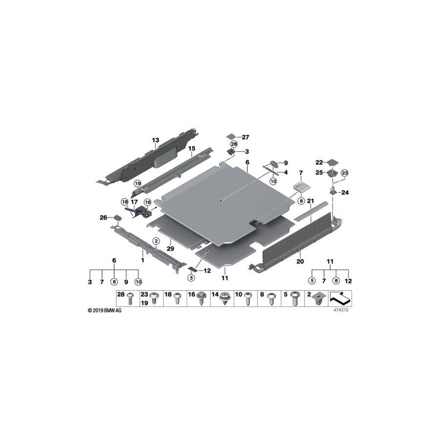 Genuine BMW 51477326483 F15 Floor Carpet, Luggage Compartment CANBERRABEIGE (Inc. X5) | ML Performance US Car Parts