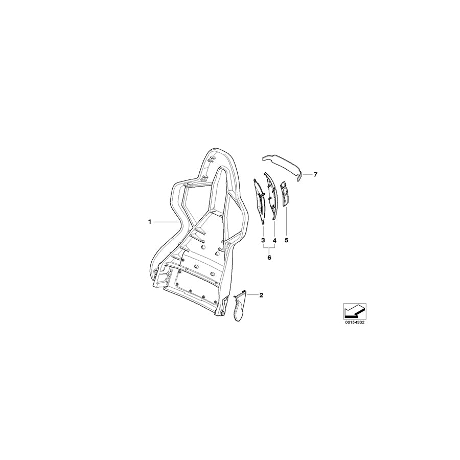 Genuine BMW 52107918099 E85 Backrest, Left GRAU85 (Inc. Z4 2.2i, Z4 2.5i & Z4 2.0i) | ML Performance US Car Parts