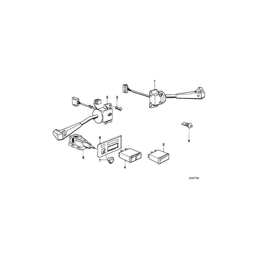 Genuine BMW 61311377965 E30 E24 Switch Turn Signal,Dip-Dim Control (Inc. 316i, M635CSi & 635CSi) | ML Performance US Car Parts