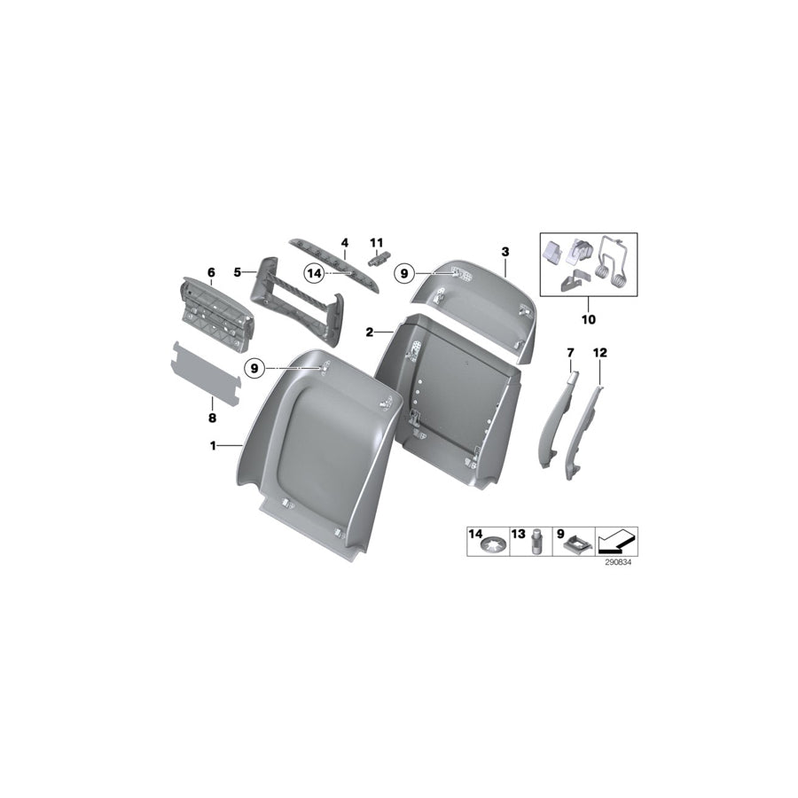 Genuine BMW 52109174514 F02 F03 F04 Cover, Adjustment, Backrest Width, Right SATTELBRAUN H. (Inc. 740d, 750iX & ALPINA B7L) | ML Performance US Car Parts