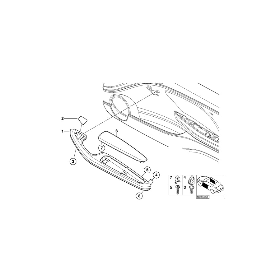Genuine BMW 51417890901 E46 Armrest Upper Part Front Left LAGUNA SECA (Inc.  & M3) | ML Performance US Car Parts
