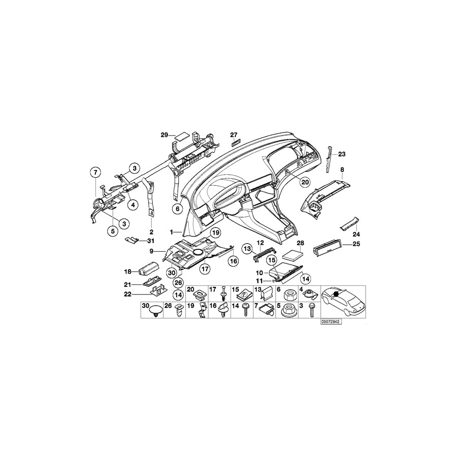 Genuine BMW 51457029436 E46 Fixing Clamp Right (Inc. 318ti, 328i & 323i) | ML Performance US Car Parts