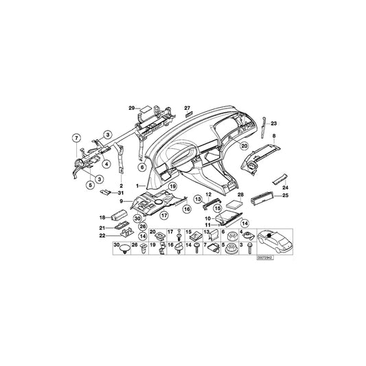Genuine BMW 51457029436 E46 Fixing Clamp Right (Inc. 318ti, 328i & 323i) | ML Performance US Car Parts